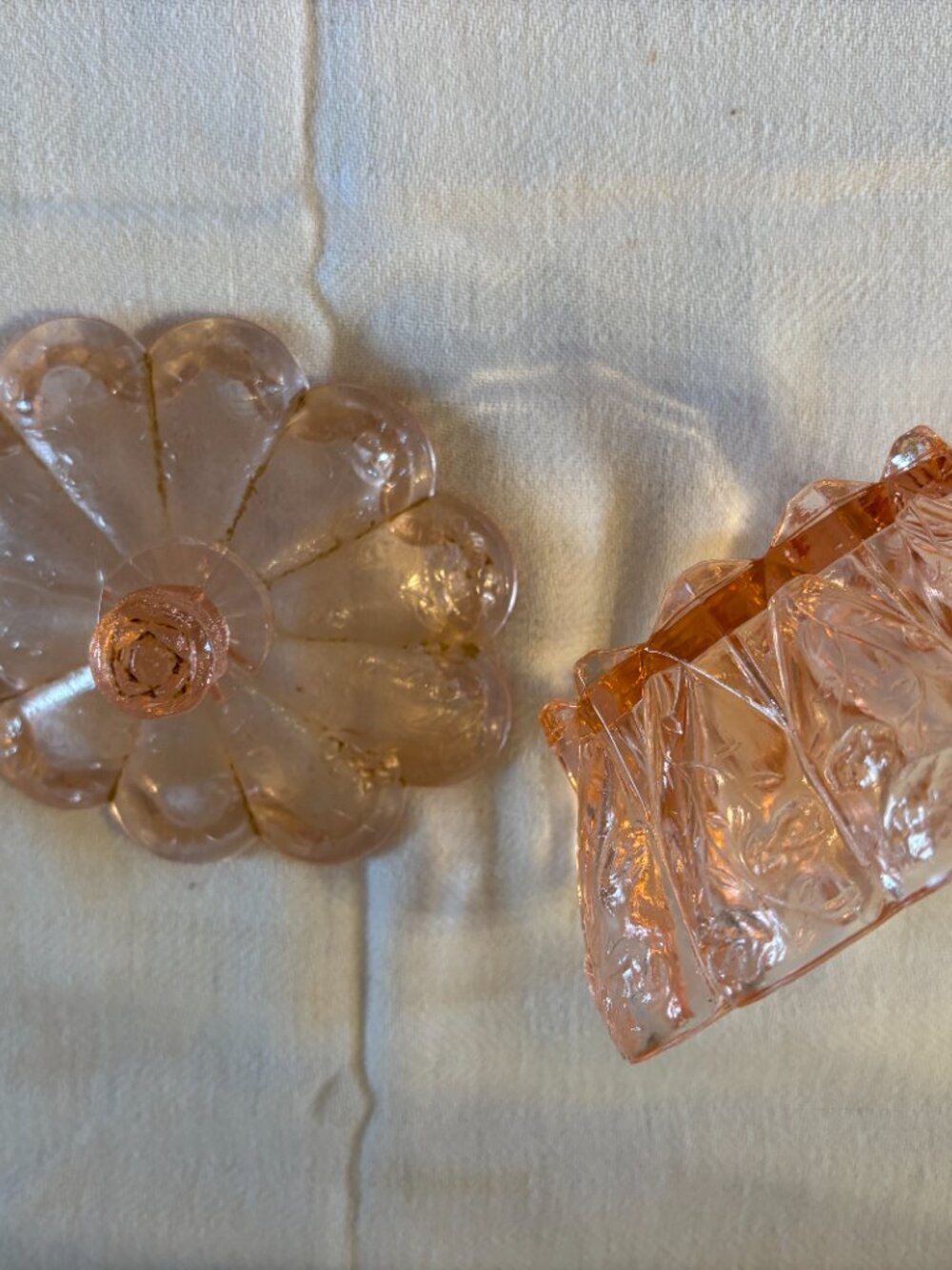 Vintage Pink Glassware Candy/ Serving Dish with Lid - Picture 7 of 12